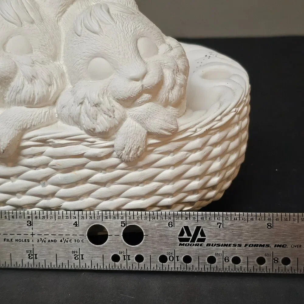 Wee Crafts Ceramic Easter Bunny Basket Unpainted Vtg 1990s 7
